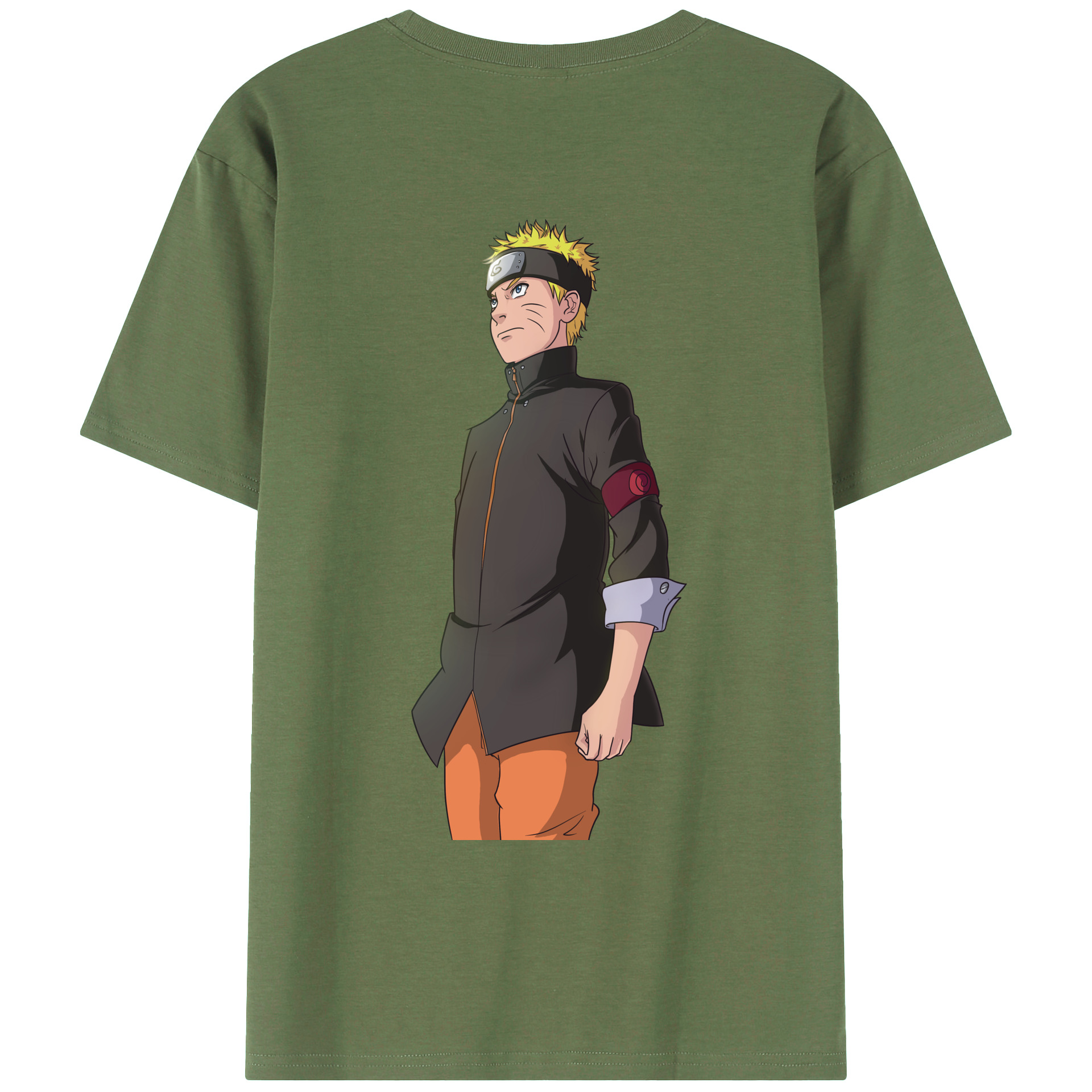 （画像用） NARUTO -ナルト- うずまき ナルト Uzumaki Naruto 綿100％ メンズ半袖Tシャツ（バックプリント） 通気性